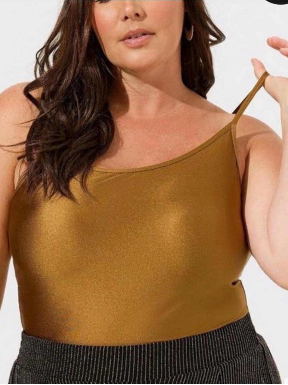 Shiny Nylon Scoop Neck Cami